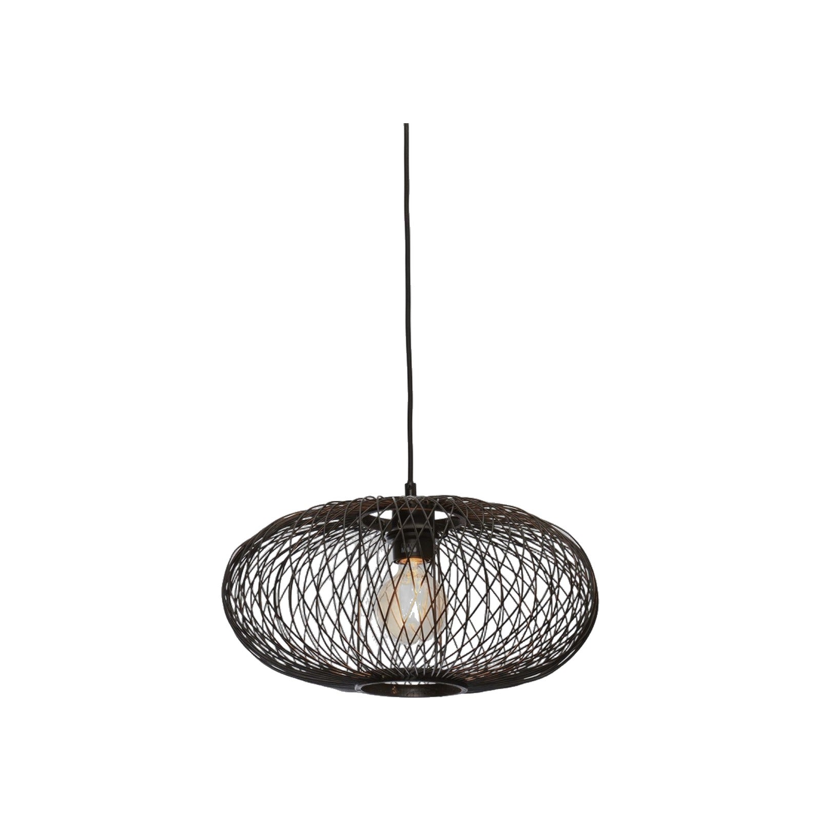 Suspension Cango bambou noir 40 cm E27