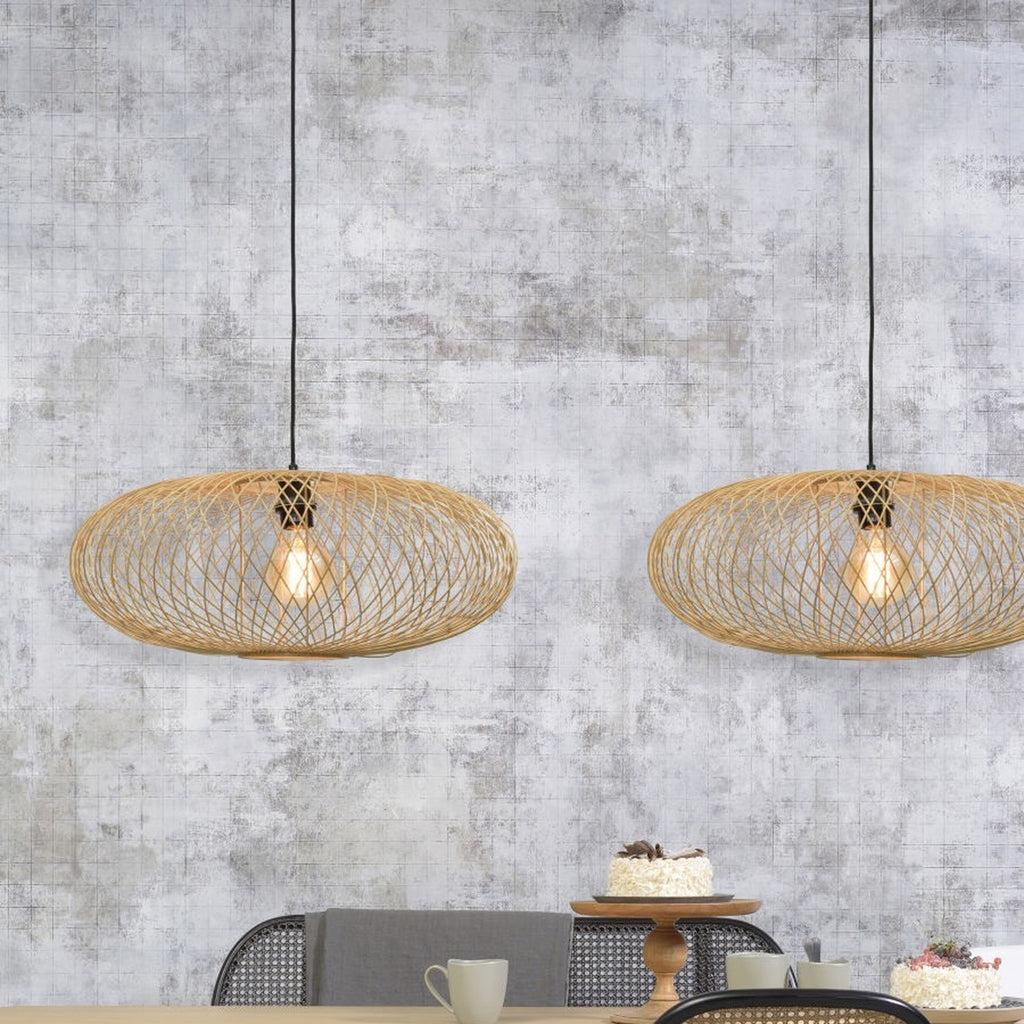 Suspension Cango bambou naturel ellipse 60 cm E27, vue 3