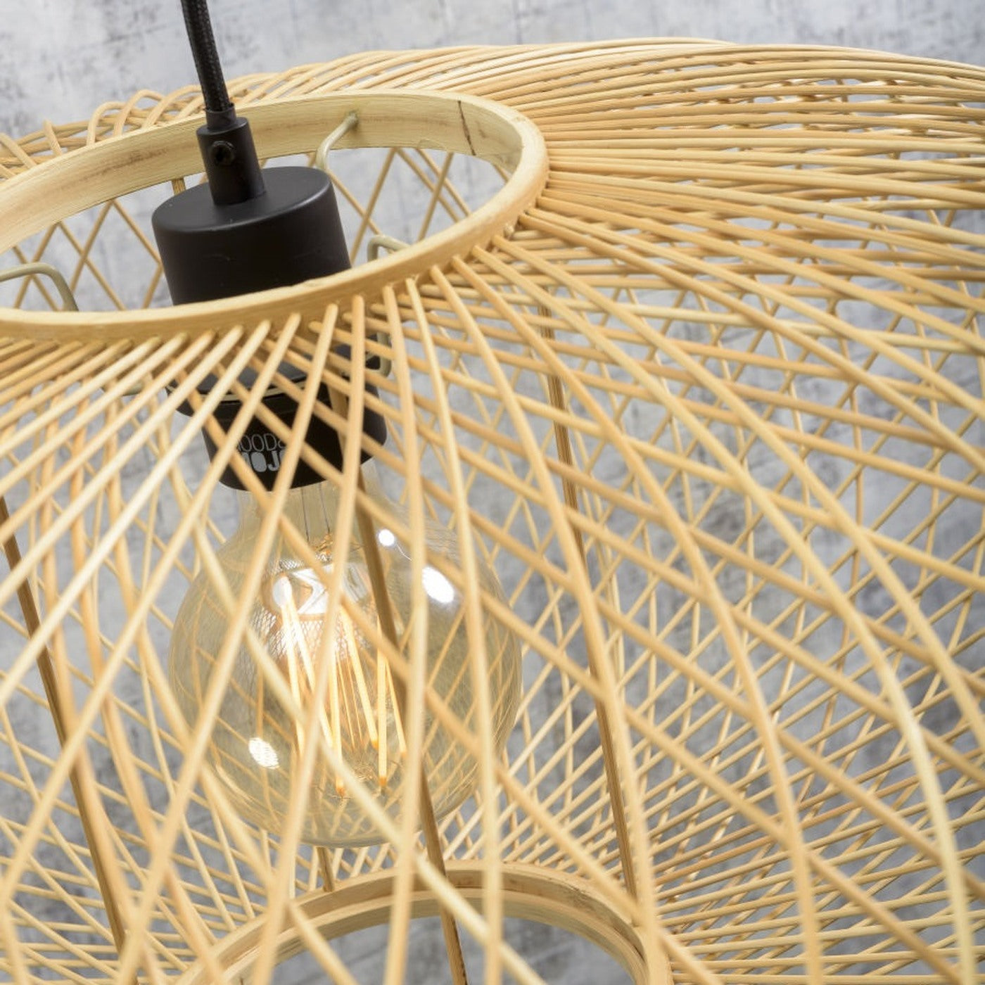Suspension Cango bambou naturel ellipse 60 cm E27, vue 9