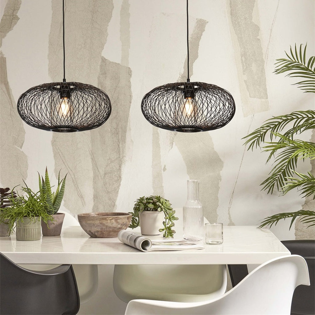 Suspension Cango bambou noir 40 cm E27, vue 2