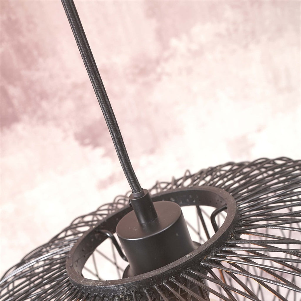 Suspension Cango bambou noir 40 cm E27, vue 6