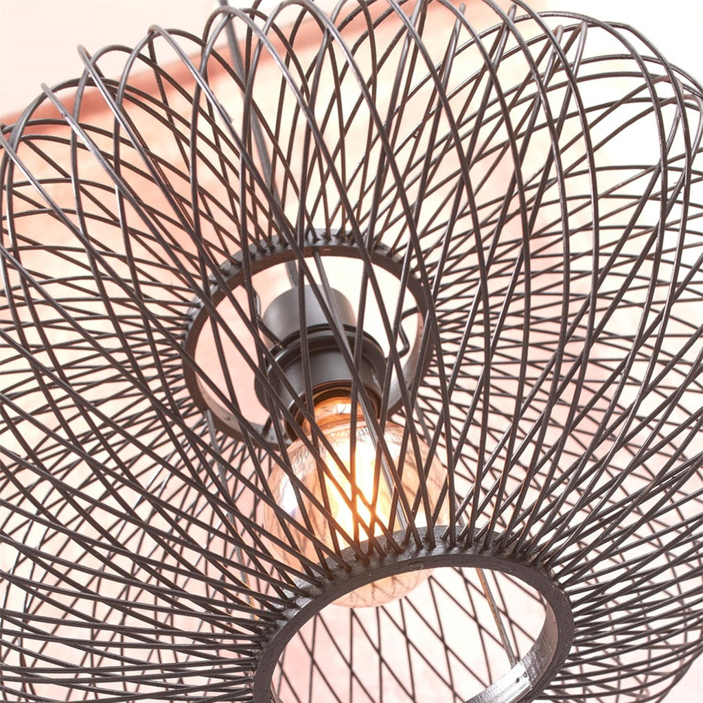 Suspension Cango bambou noir 40 cm E27, vue 6
