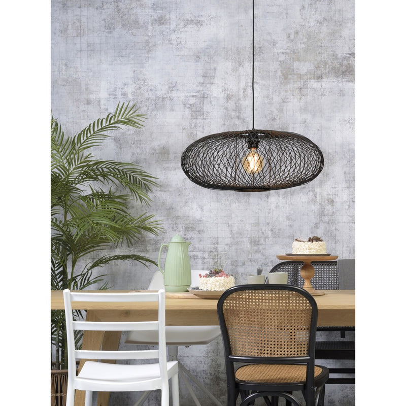 Dimensions Suspensión Cango bambú negro 60 cm E27