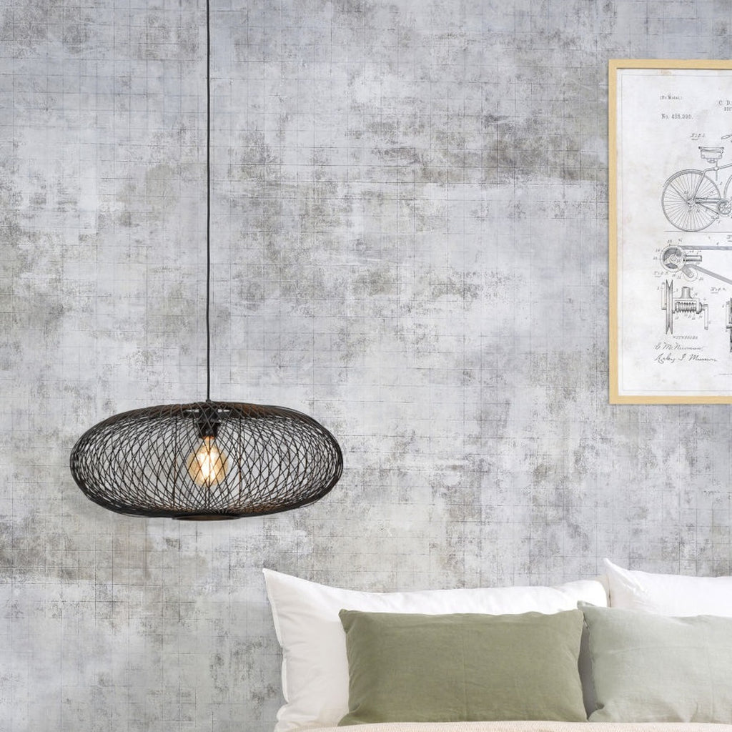 Suspension Cango bambou noir ellipse 60 cm E27, vue 5