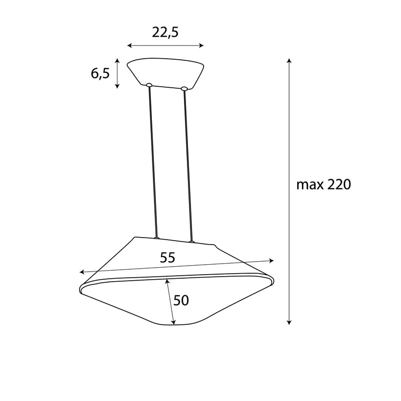 Dimensions Schwarze Filz-Carbon-Hängeleuchte