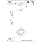 Notice de montage : Suspension Caro cadre géométrique bois naturel E27