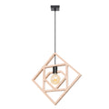Suspension Caro cadre géométrique bois naturel E27