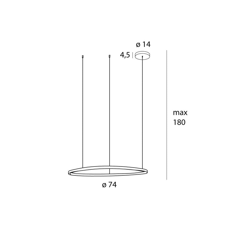 Dimensions Suspension Cayenne 80 cm noire brossée à variateur