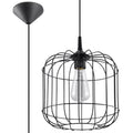 Suspension Celta en métal noir, cage ronde en forme de lanterne