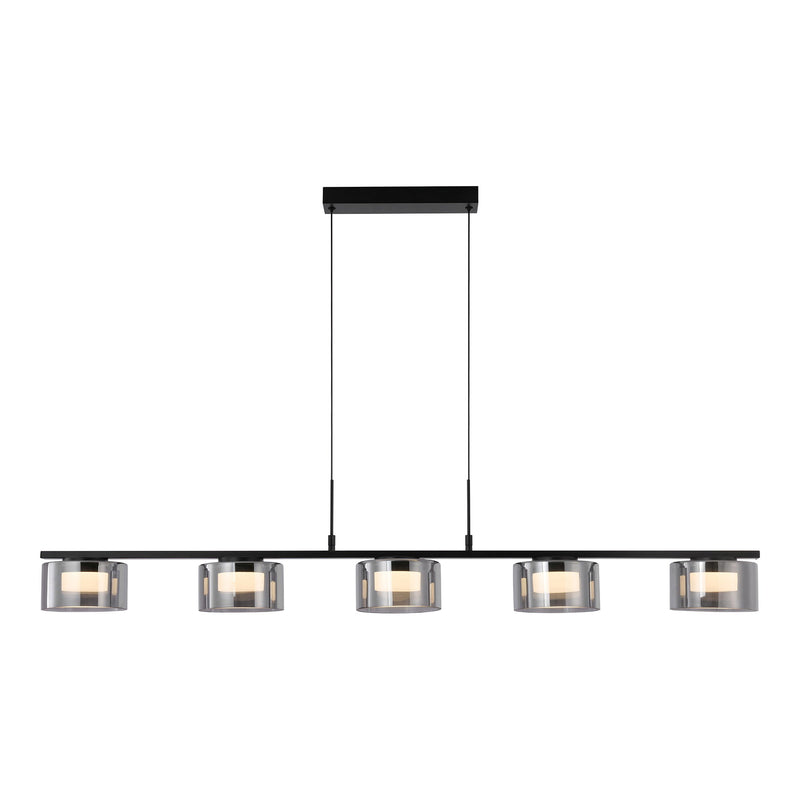Dimensions Cholet Smoked Glass 5-Light Chandelier 125 cm
