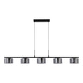 Suspension Cholet rampe 5 lumières verre fumé 125 cm