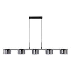 Suspension Cholet rampe 5 lumières verre fumé 125 cm