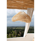 Abat-jour de suspension Cloud en rotin naturel 63 cm en situation