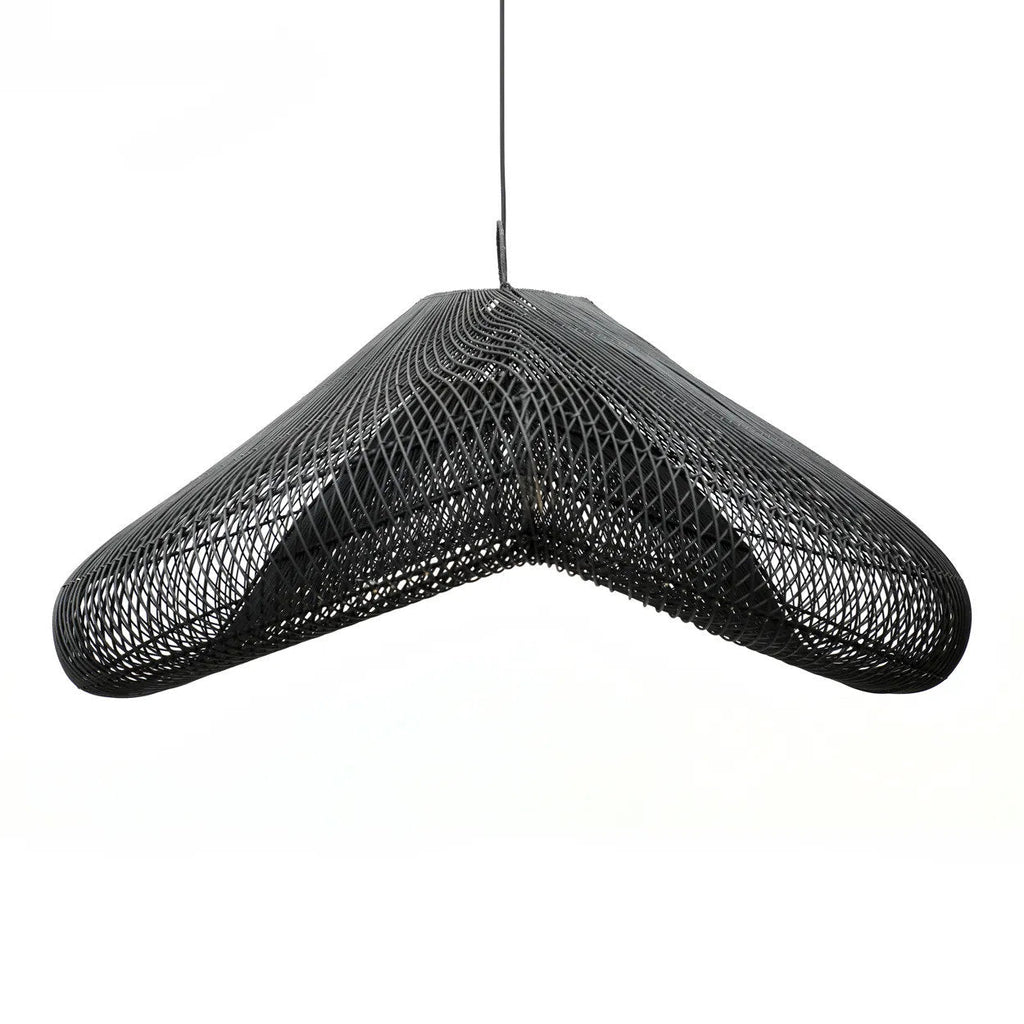 Abat-jour de suspension Cloud en rotin noir 120 cm, vue 5