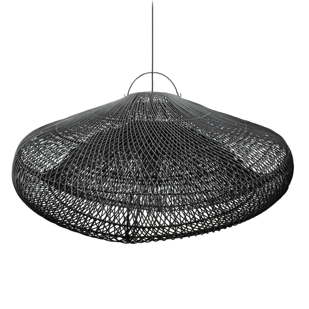 Abat-jour de suspension Cloud en rotin noir 120 cm, vue 6