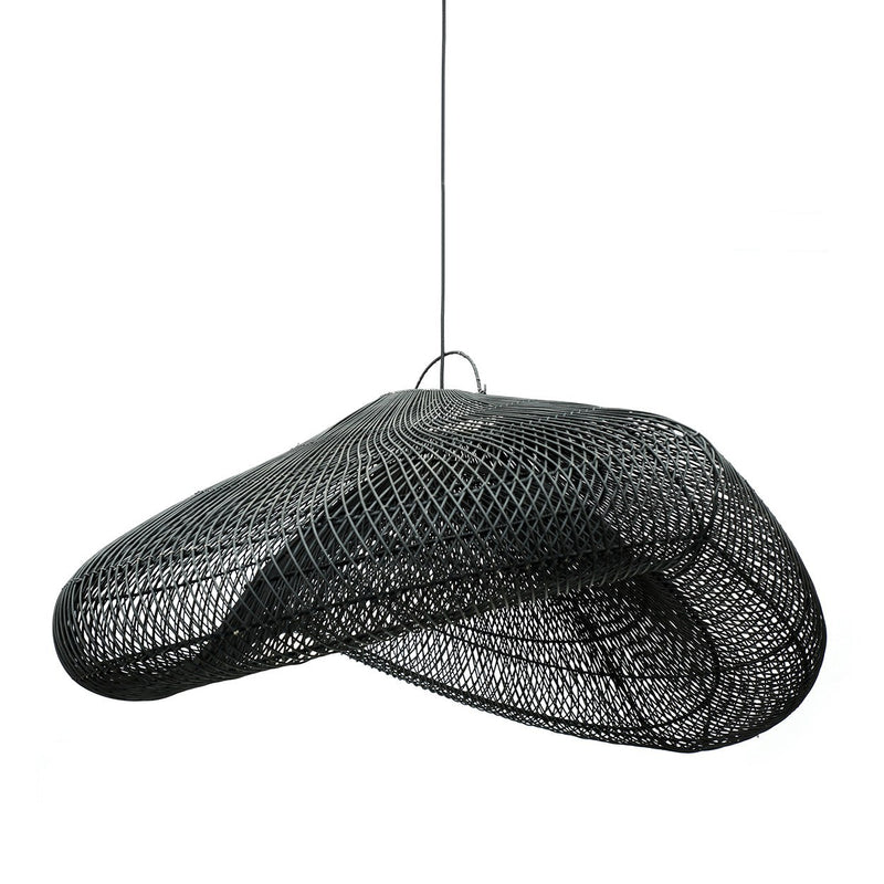 Dimensions Abat-jour de suspension Cloud en rotin noir 120 cm