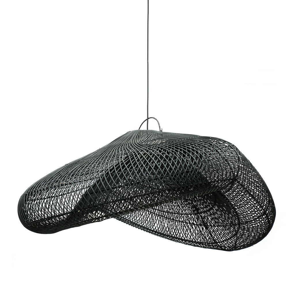 Abat-jour de suspension Cloud en rotin noir 120 cm
