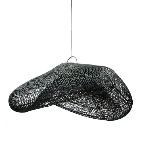 Abat-jour de suspension Cloud en rotin noir 120 cm