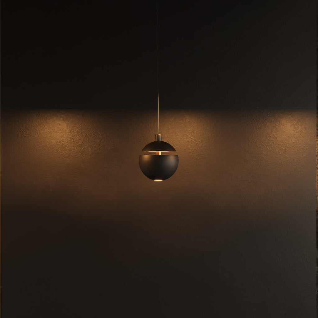 Suspension Cometshine noire et dorée (grand modèle), vue 2