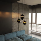 Suspension Cometshine noire et dorée (grand modèle), vue 3