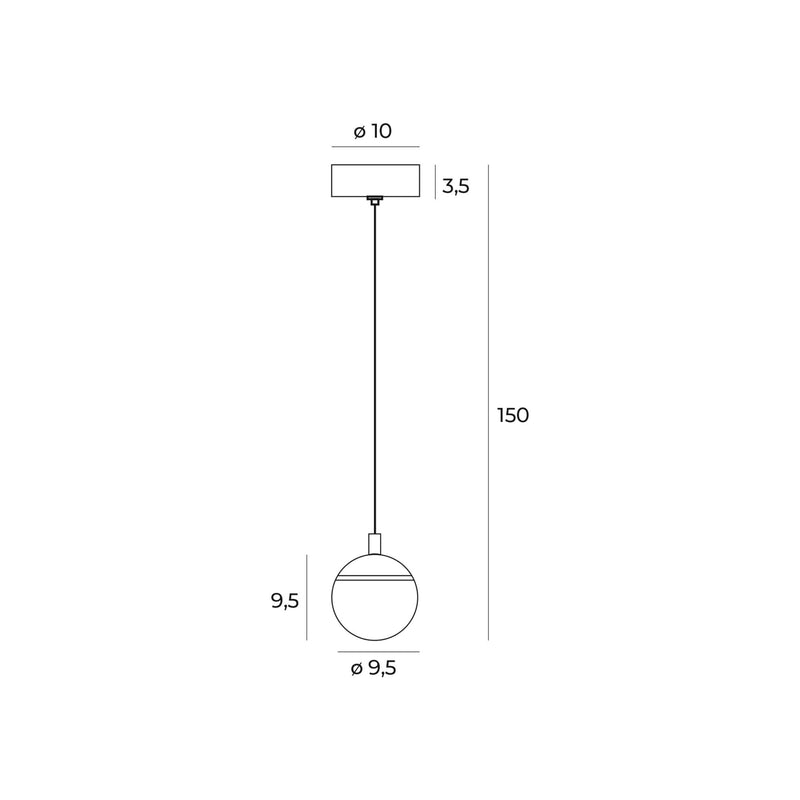 Dimensions Suspension Cometshine noire et dorée (grand modèle)