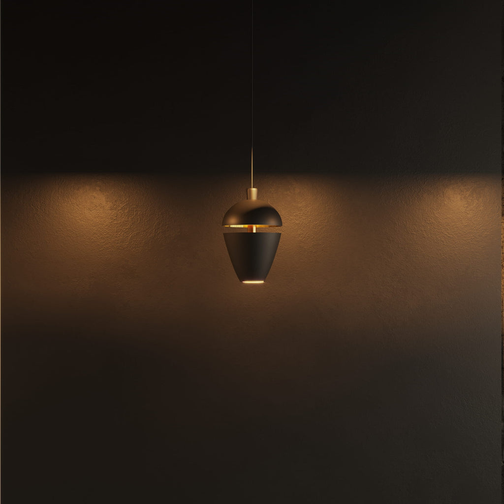 Suspension Cometshine noire et dorée (petit modèle), vue 4