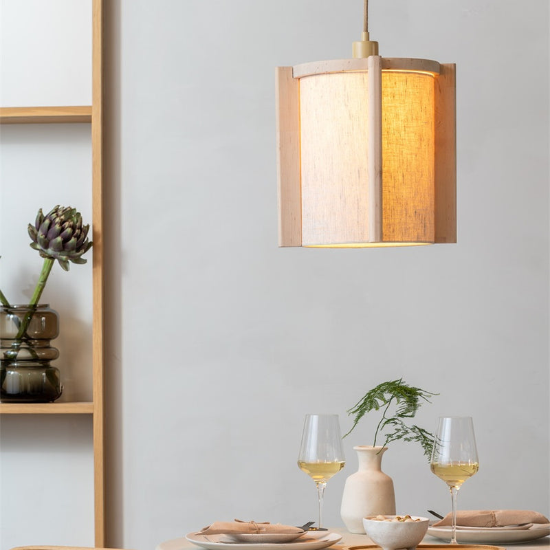 Dimensions Suspension Corsica bois de hêtre naturel E27