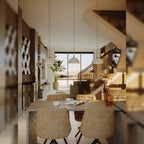Suspension Cuccina travertin beige, vue 3