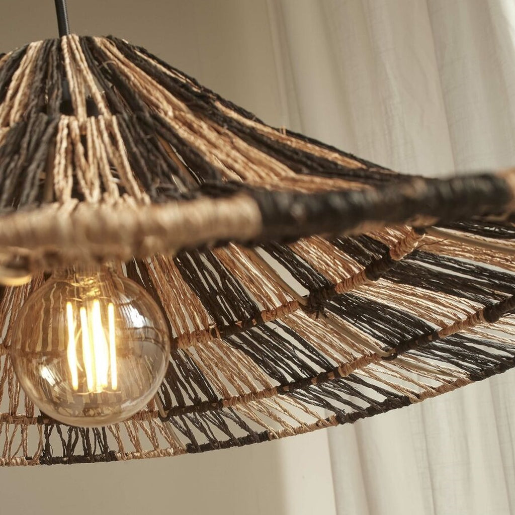 Suspension Cuzco jute naturel et noir 65 cm E27, vue 3