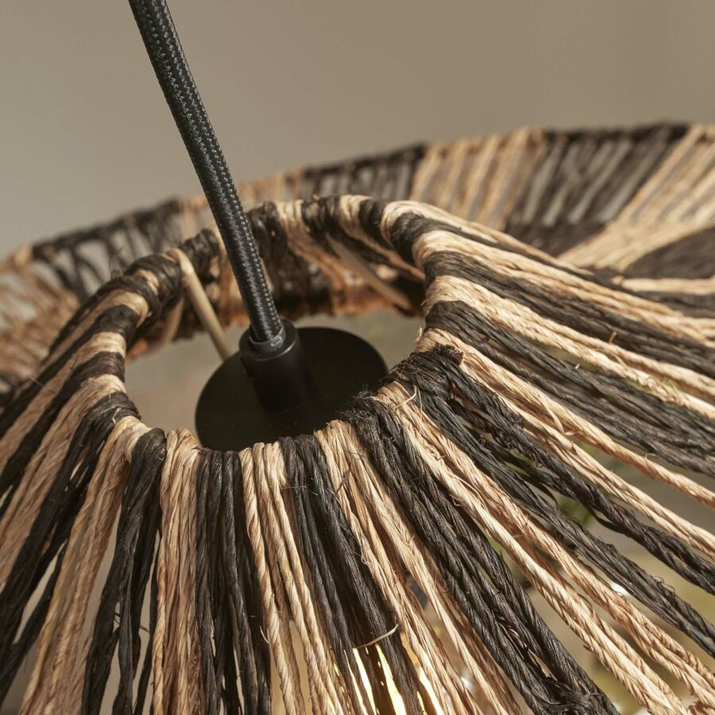 Suspension Cuzco jute naturel et noir 65 cm E27, vue 6