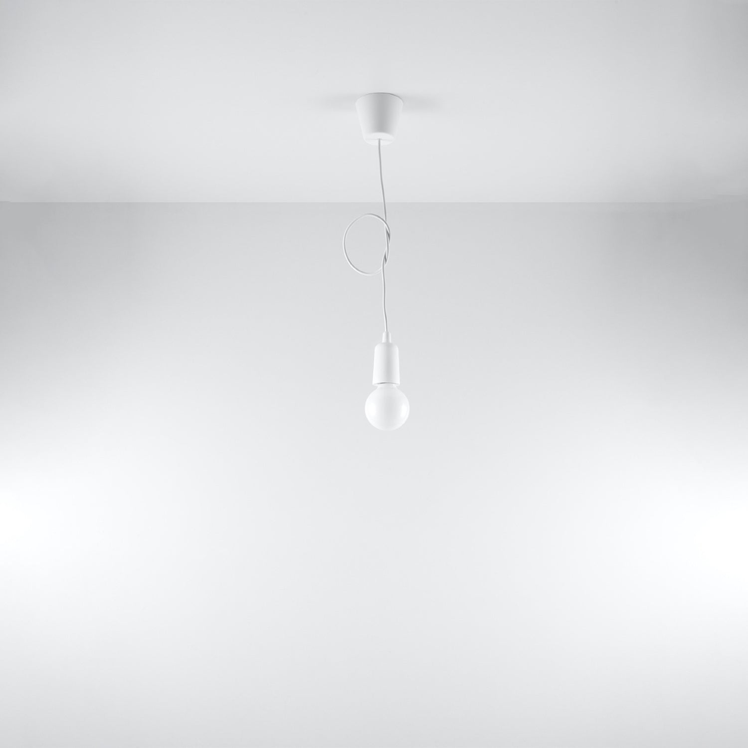 Suspension Diego 1 blanche, câble ajustable en longueur