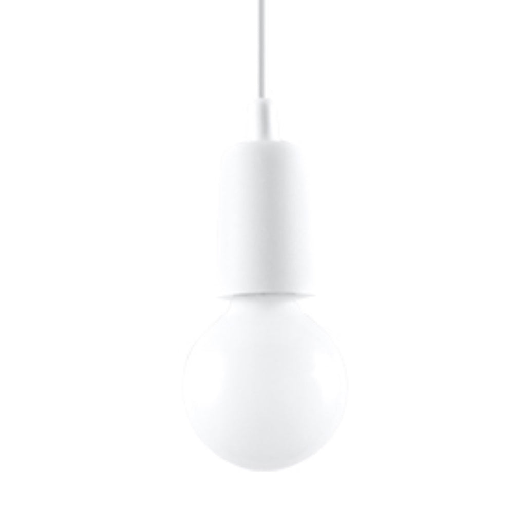 Suspension Diego 1 en blanc avec ampoule décorative