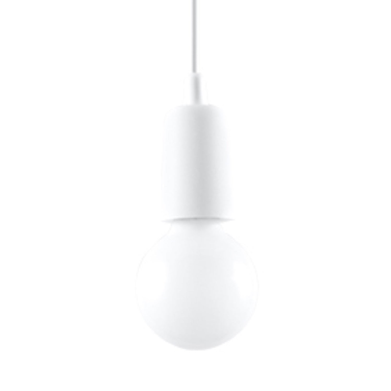 Suspension Diego 1 en blanc avec ampoule décorative