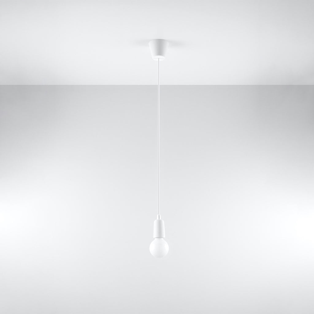 Suspension Diego 1 blanche installée au plafond