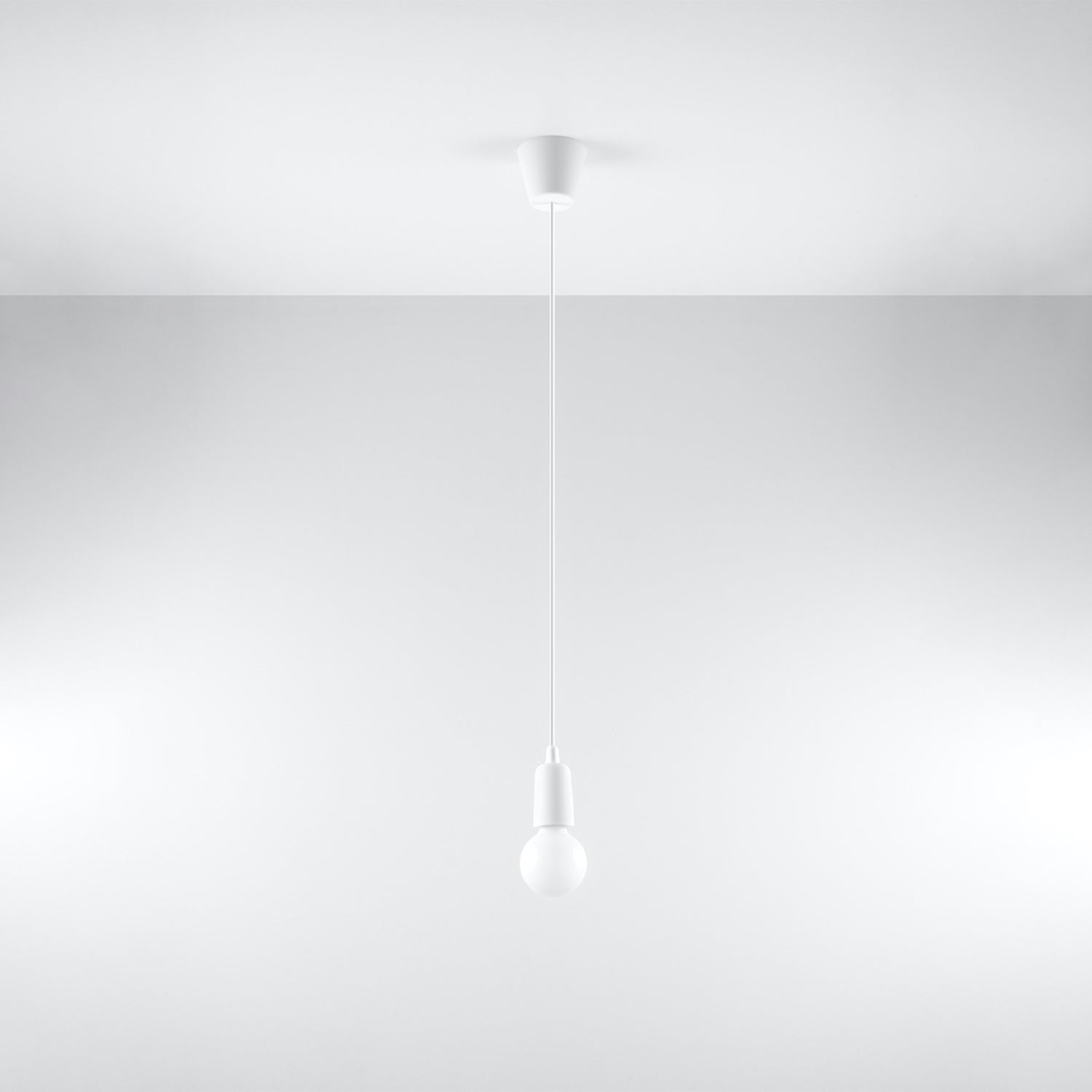 Suspension Diego 1 blanche installée au plafond