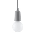 Suspension Diego 1 en gris avec ampoule décorative
