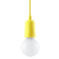 Suspension Diego 1 en jaune avec ampoule décorative