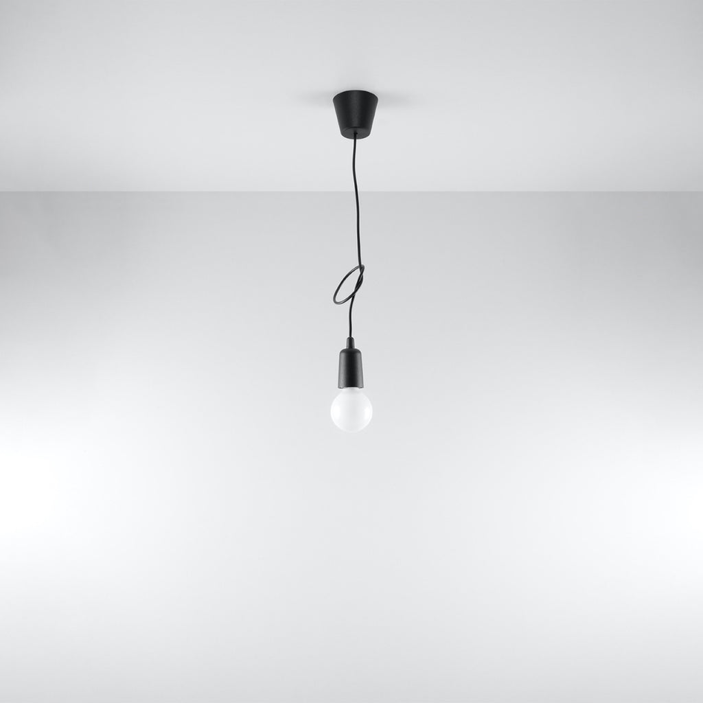 Suspension Diego 1 noire, câble ajustable en longueur