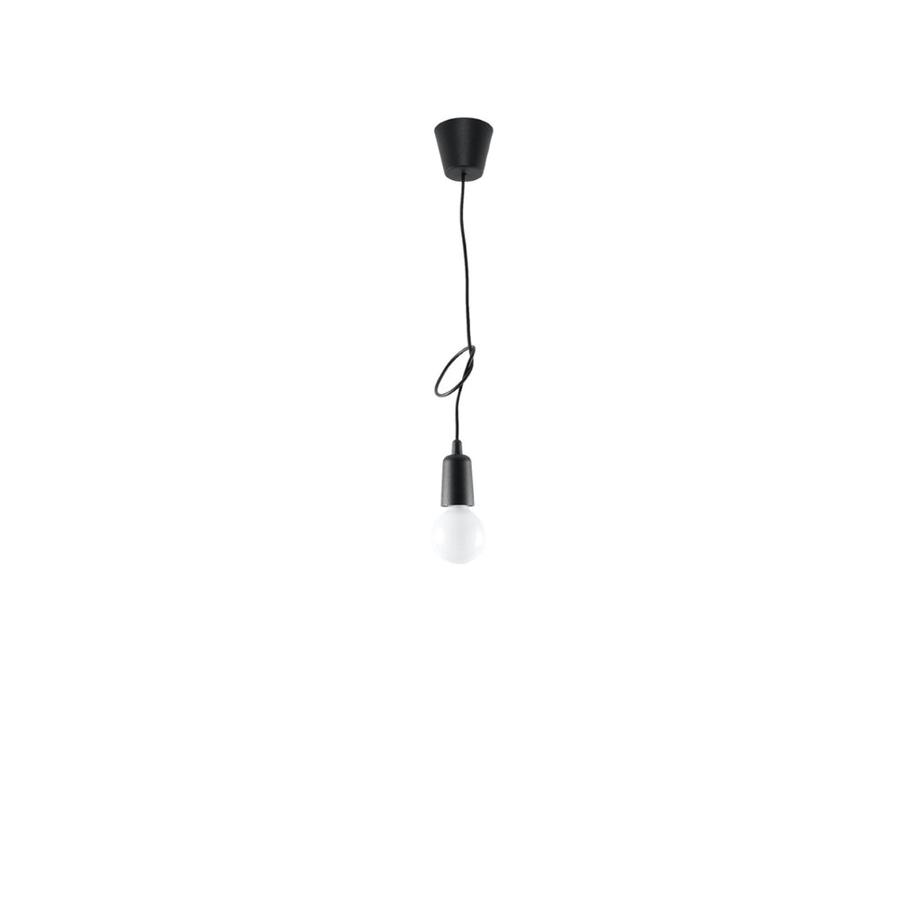 Suspension Diego 1 noire, douille et câble ajustable