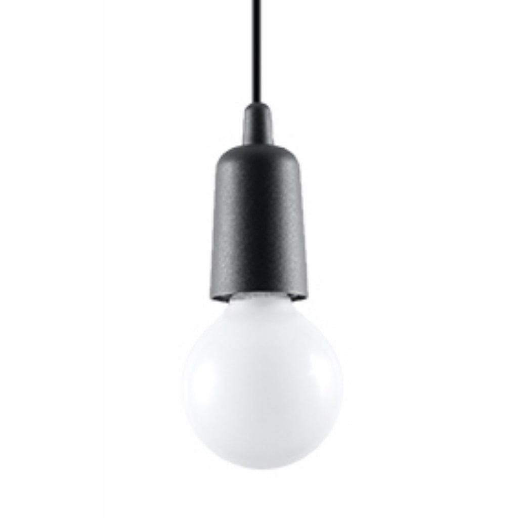 Suspension Diego 1 en noir avec ampoule décorative