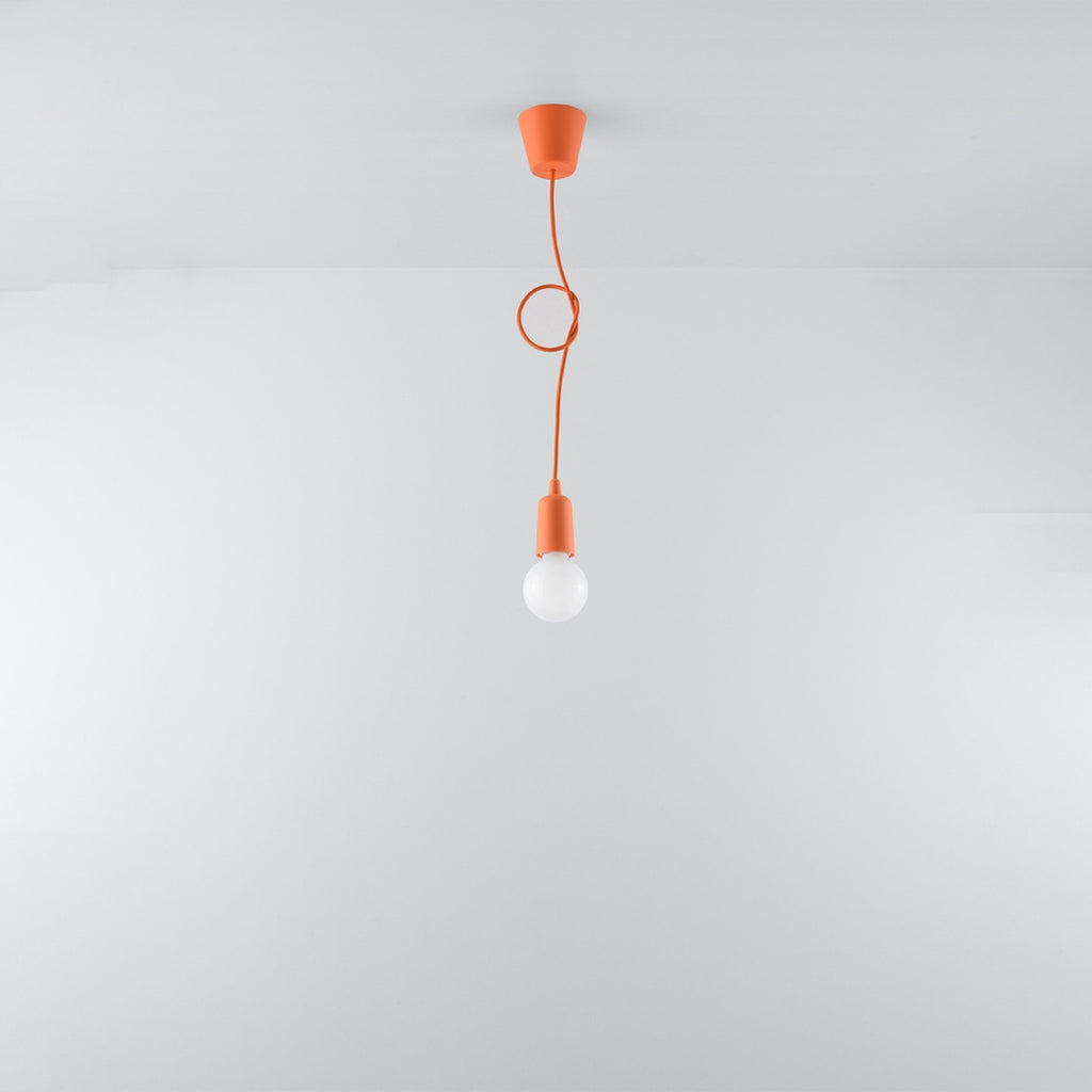 Suspension Diego 1 orange, câble ajustable en longueur