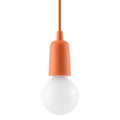 Suspension Diego 1 en orange avec ampoule décorative