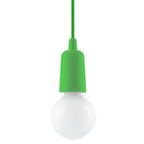 Suspension Diego 1 en vert avec ampoule décorative
