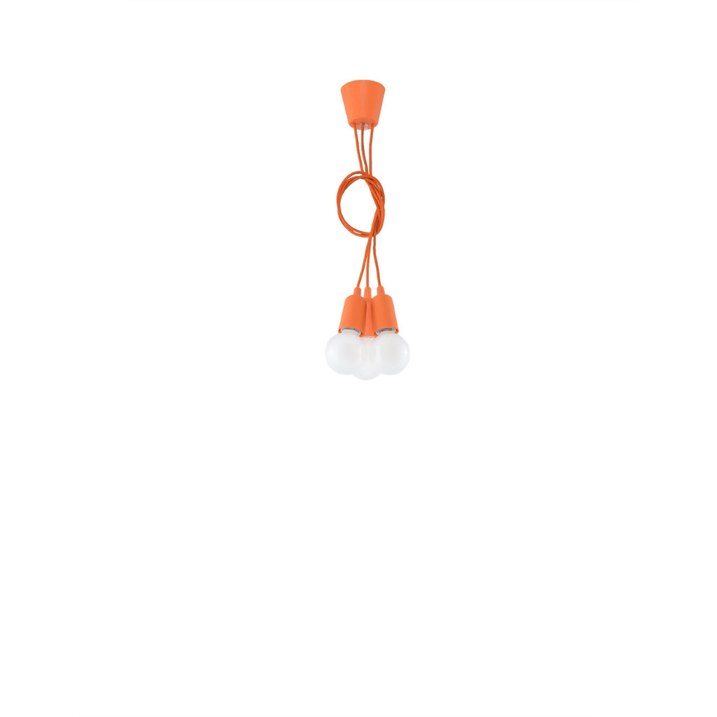 Suspension Diego 3 orange, douille et câble ajustable