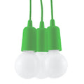 Suspension Diego 3 en vert avec ampoule décorative