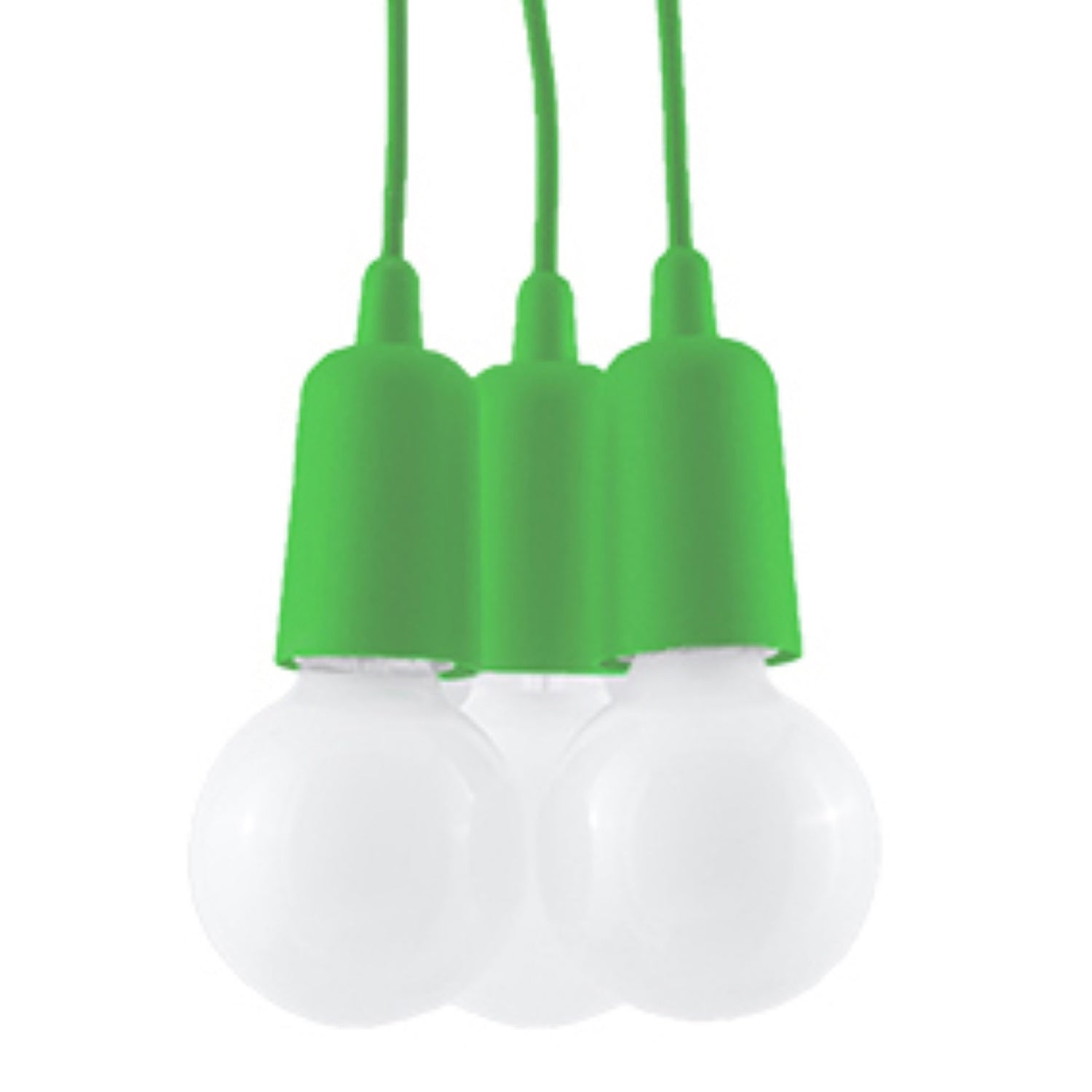 Suspension Diego 3 en vert avec ampoule décorative