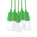 Suspension Diego 5 en vert avec ampoule décorative