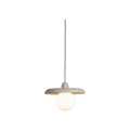 Suspension disque Tivoli travertin et verre blanc 25 cm G9