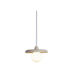 Suspension disque Tivoli travertin et verre blanc 25 cm G9
