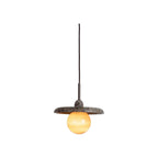 Suspension disque Tivoli travertin et verre brun 25 cm G9